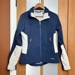 J825 - Navy and White Eddie Bauer 365 Zip Up Jacket - Size M